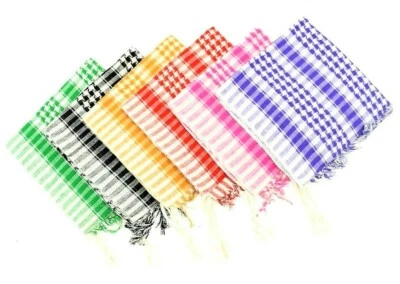 SHEMAGH DESIERTO KEFFIYEH BUFANDA ÁRABE MUSULMANA CABEZA CUELLO MILITAR ÁRABE ALGODÓN PURO Foto 1 de 4