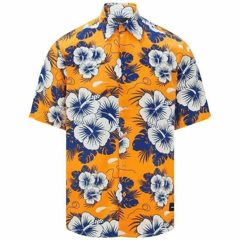 McLaren F1 Men's Hawaiian Button Down Shirt  - Orange Cover