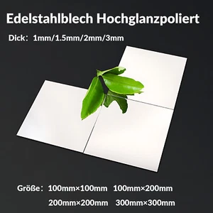 1mm 1.5mm 2mm 3mm Dick Edelstahlblech 8K Spiegeloptik Poliert Edelstahlplatte - Bild 1 von 9