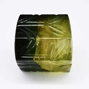 Pietra preziosa da intaglio certificata GTL tormalina verde naturale 92,65 ct... - Foto 1 di 7