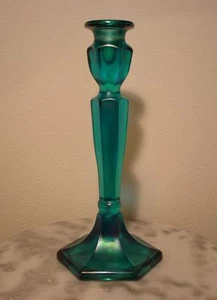 Kerzenständer Fenton Vintage Celest blau irisiert Stretch Kolonial - Bild 1 von 1