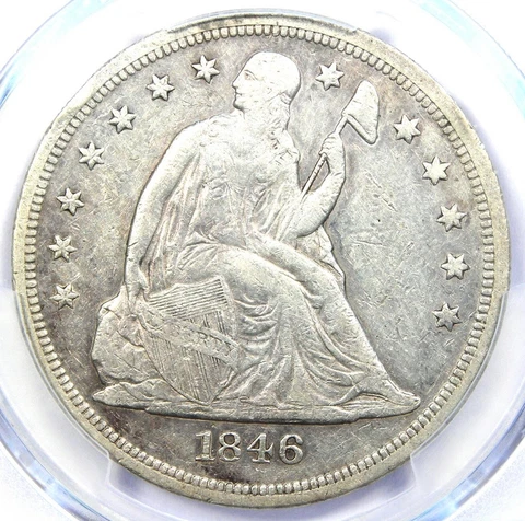 1846-O Seated Liberty Silver Dollar $1 - PCGS VF35 - Rare New Orleans Coin! Cover