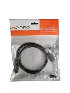 Avarro 3FT High Speed HDMI Cable with Ethernet Supports 4K and Audio Return, NEW - Picture 1 of 6