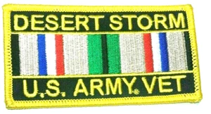 US ARMEE TIERTIER WÜSTENSTURM AUFNÄHER mit SÜDWESTASIEN SERVICE MEDAILLE BAND - Bild 1 von 4