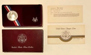 1984 S Vereinigte Staaten Olympische Münze - XXIII Olympiade Silber Dollar Beweis - Bild 1 von 12