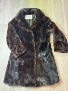 Chaqueta para mujer Lichtenstein vintage década de 1960 marrón oscuro larga - Imagen 1 de 10