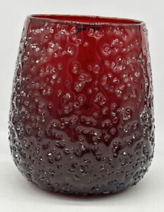Villeroy & Boch Large Ruby Red Vase with Crushed Glass Surface, Holiday