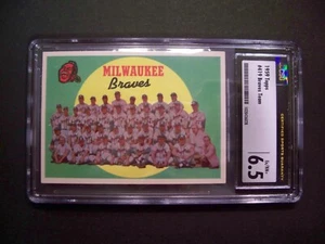 1959 Topps Baseball #419 MILWAUKEE BRAVES TEAM (Braves / CSG 6.5) - EX/NM+ L@@K! - Picture 1 of 2