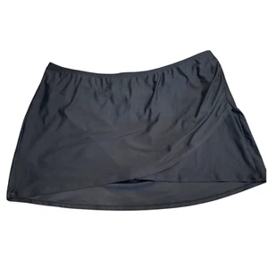 Time & Tru Women's Plus High Low Slimming Swim Skirt Black Sz 2X (20W-22W) NWOT - Picture 1 of 6