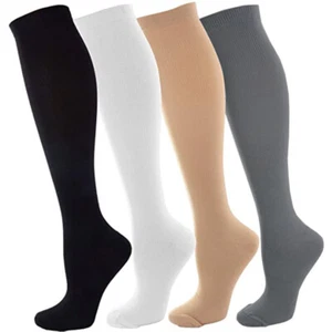 3x Compression Socks 20-30 mmHg for Women Men Cute Knee High Support Stockings - Picture 1 of 20
