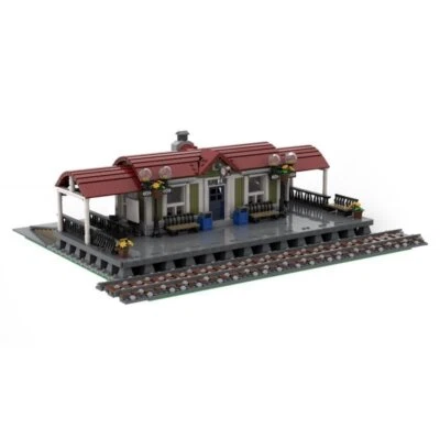 Curved Roof Train Station 3348 Bricks MOC-92280 Building Blocks Toys Kit - Image 1 of 4