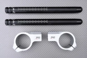 Paire Demi Guidons Inclinable Alu-Noir KAWASAKI ZRX 1200 ZRX1200 43mm - Foto 1 di 10