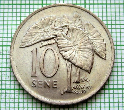 SAMOA Tanumafili II 10 SENE, TARO PLANT UNC Cover