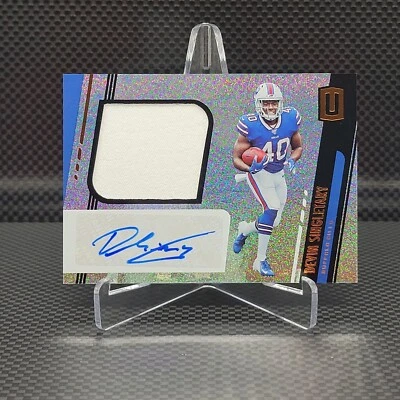 2019 Panini Unparalleled Devin Singletary RC Auto Materials #326  - Image 1 of 2