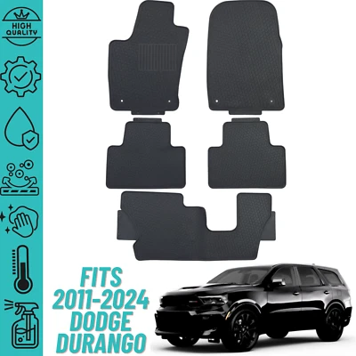 Alfombrillas para Dodge Durango 2011-2024 resistente para todo tipo de clima 3 filas, segunda fila banco Foto 1 de 4