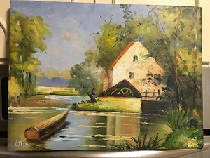 Dipinto ad olio - Paesaggio impressionista - 12"x16" nuovo e allungato - Foto 1 di 1