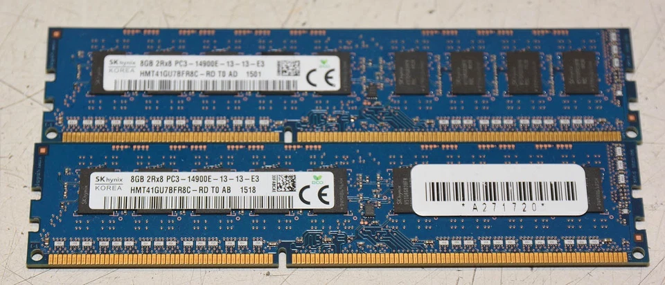 HYNIX 2x8 16GB 2RX8 PC3-14900E Server HMT41GU7BFR8C - Image 1 of 1