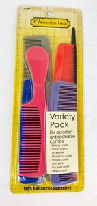 Vintage NOS Lil' Necessities varietà confezione da 6 pettini infrangibili assortiti - Foto 1 di 8