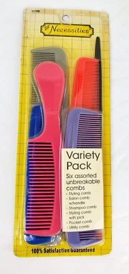 Paquete de 6 peines irrompibles surtidos vintage NOS Lil' Necessities Foto 1 de 4