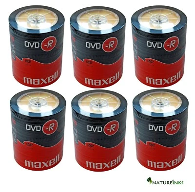600 Genuine Maxell DVD-R 16x 4.7GB Blank DVD Media discs Shrinkwrap 275733 RITEK - Image 1 of 4