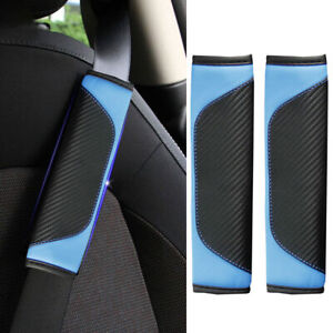 2x Blue Car Seat Belt Cover Pads Car Safety Cushion Covers Strap Pad Accessories (For: Seat)