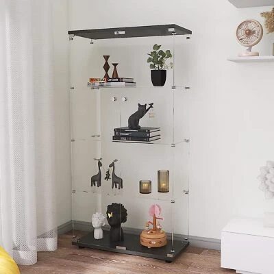 4-Shelf Glass Display Cabinet,Floor Standing Glass Curio Cabinets Bookshelf - Image 1 of 4