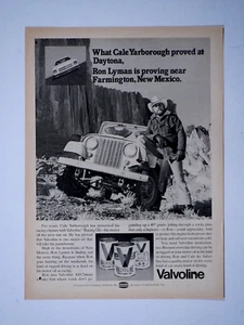 1975 Jeep CJ 5 Cale Yarborough Ron Lyman Vintage Valvoline Original Print Ad - Picture 1 of 3