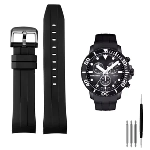 Correa deportiva de goma para Tissot Sea Star T120 curvada impermeable buceo silicona Ba - Imagen 1 de 21