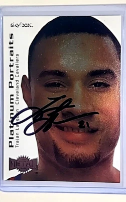 1999 Skybox Metal Platinum Portraits Autograph #14PP Trajan Langdon Auto Rookie - Image 1 of 2