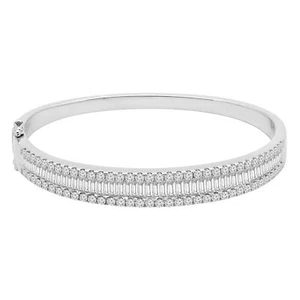 3.83 CT Baguette VS1 F Diamond Bracelet 18K White Gold - Picture 1 of 2