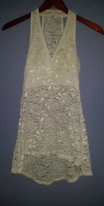 Women's New You Are Not Alone Ivory Lace Top Hi Low Hem Sleeveless Size XS - Picture 1 of 4