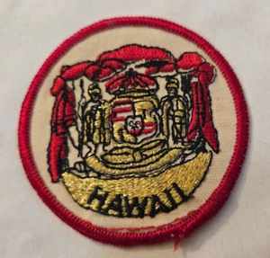 Vintage Kingdom of Hawaii Royal Twins Coat of Arms Round Patch - Bild 1 von 2