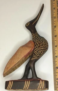 Folk Art 9" Hand Carved Wood Bird - Picture 1 of 7
