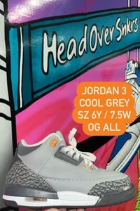 NIKE AIR JORDAN 3 RETRO OG COOL GREY SZ 6Y 398614-012 AUTHENTIC VINTAGE BOX - Picture 1 of 5