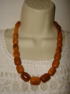 Vintage schöne natürliche baltische gepresste Bernstein Butterscotch Halskette 22,5" L - Bild 1 von 8