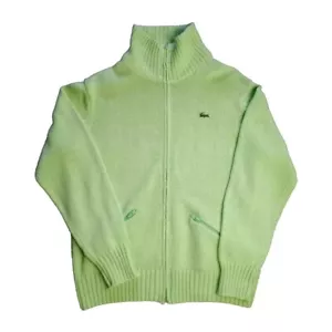 The Lacoste Club Sweater Vtg Lime Green Acrylic Long Sleeve Sz L Hong Kong - Picture 1 of 7