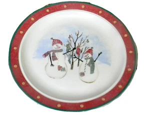 Royal Seasons Stoneware Snowman Bread Butter Plate Christmas Tree Socks Lot of 4 - Picture 1 of 4