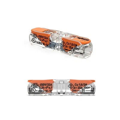 25pk Wago 221-2401 Inline Splicing Wire Connector Lever Nuts  FREE SHIPPING - Image 1 of 4