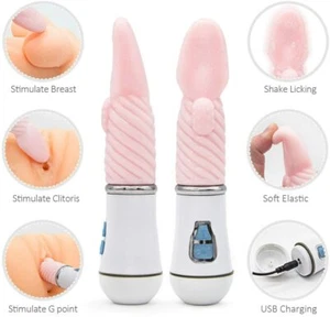 Clit Licking Tongue Sucking Vibrator G-Spot Oral Massager Sex Toys for Women US - Picture 1 of 11
