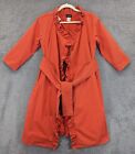 J. Crew Gayle Ruffle Trench Coat Women 2 Orange Belted 3/4 Sleeve Style# 90815