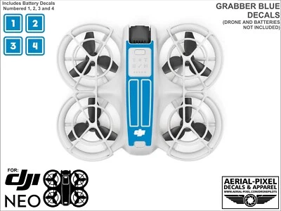 Rayas DJI Neo Racing con calcomanías de batería número #1-4 Foto 1 de 2
