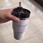 Tasse à paille Starbucks + crème blanche Stanley 20 oz tasse de voiture gobelet