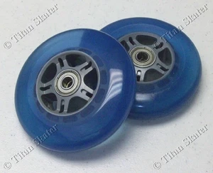 100mm BLUE Replacement Wheels with ABEC-7 Bearings for Titan Pro & Razor Scooter - Picture 1 of 1