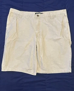 Wolverine Shorts Mens 42 Carpenter Khaki Canvas Rip Stop Lightweight Logo Work - Picture 1 of 8