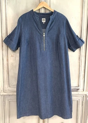 Anne Klein Chambray Denim Shift Tunic Dress Sz 1X - Image 1 of 4
