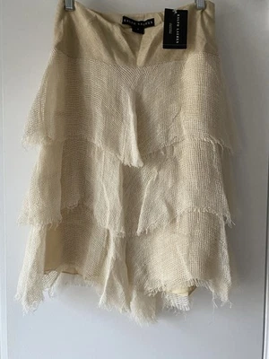 真丝-亚麻米色编织分层女式裙子尺寸 4 Ralph Lauren — 第 1/4 张图片