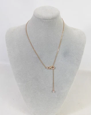 Swarovski Hyberbola Y Necklace Infinity Pendant Rose Gold Tone Plated 5521346 - Image 1 of 4