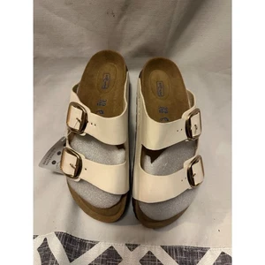 Neu mit Etikett Birkenstock Arizona Weichbettung Nubuk Leder Schnalle Pantoletten Größe 39 W8 - Bild 1 von 6
