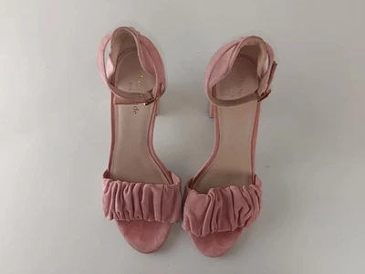 Tacones Kate Spade Mona para mujer talla 7,5 rosa gamuza cuero correa al tobillo  Foto 1 de 4