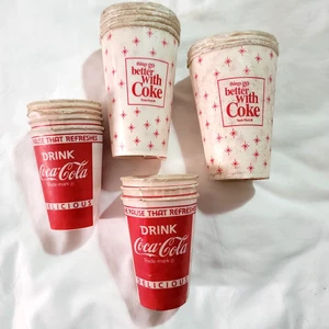 Lote de 16 tazas fuente de cera de papel Coca-Cola años 60 vintage - Imagen 1 de 5